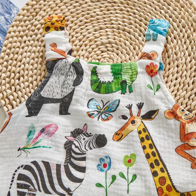Baby Zoo Print Romper with Hat - image 3