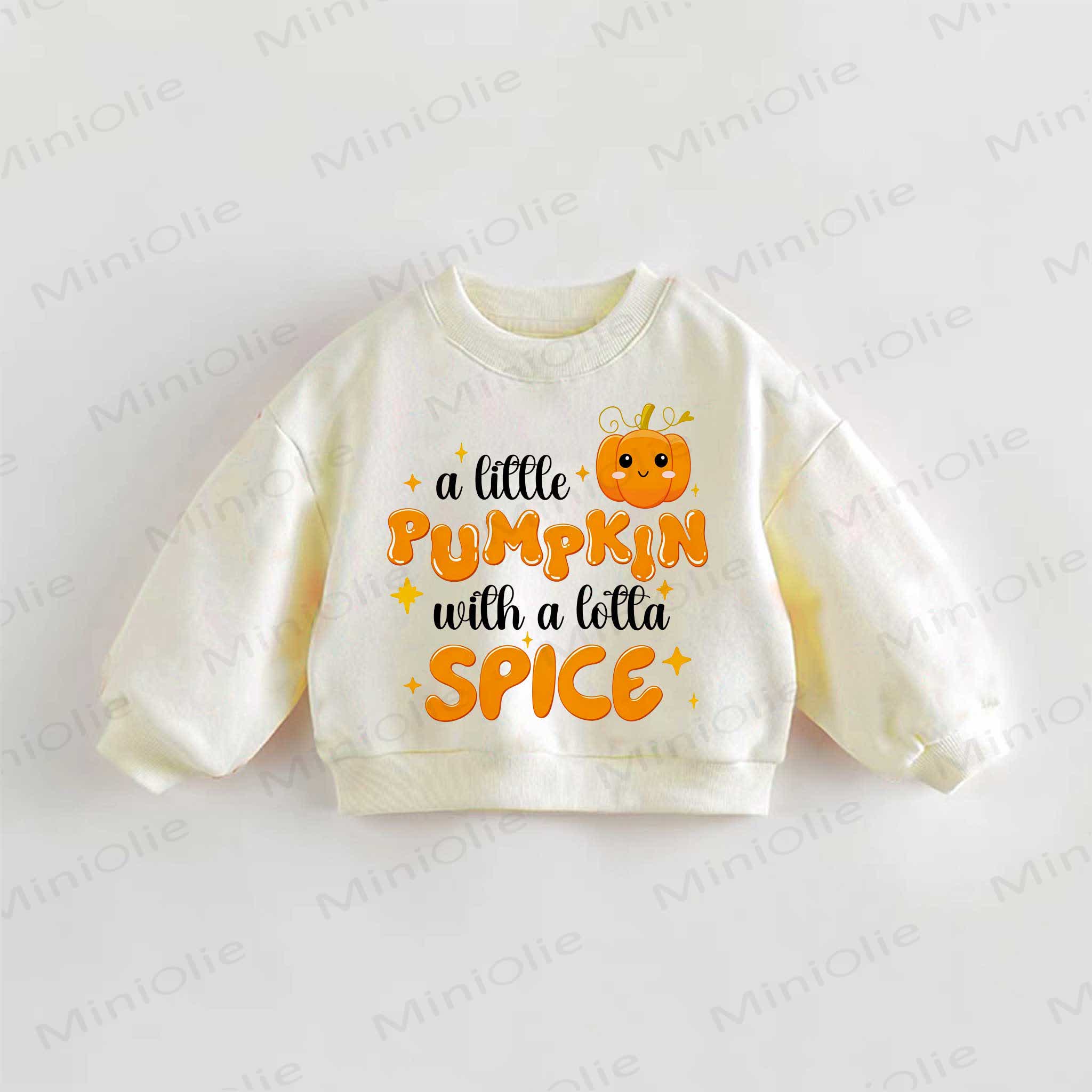 A LITTLE PUMPKIN WITH A LOTTA SPICE Baby Toddler Cream Sweatshirt - Cream - 3-5T - image 1