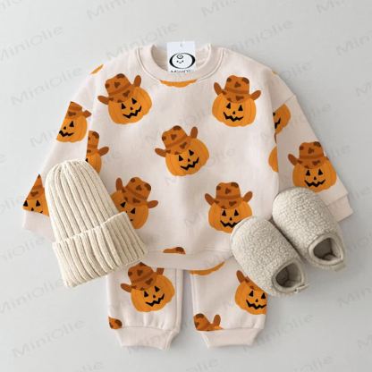 Baby Beige Pumpkins Print 2-piece Set - Beige - 3-5T - image 1