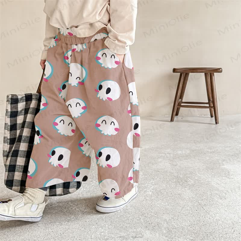 Baby Cartoon Octopus Print Pants - Pink - 2-3T - image 1
