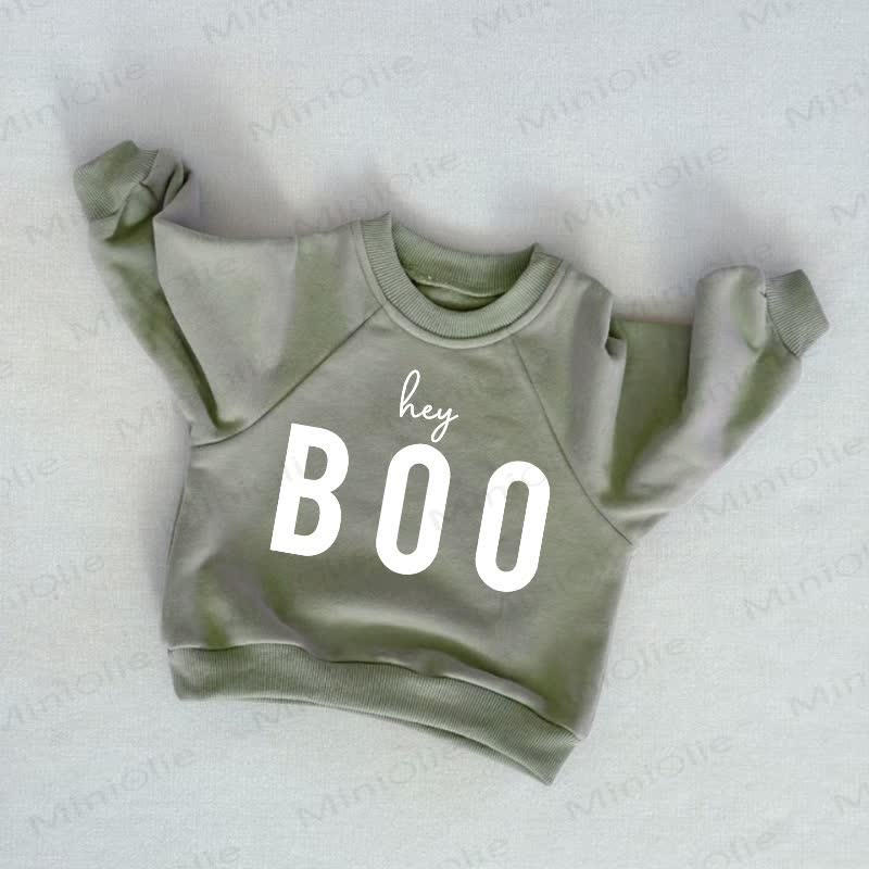 HEY BOO Baby Toddler Grey Green Sweatshirt - Grey Green - 3-5T - image 1