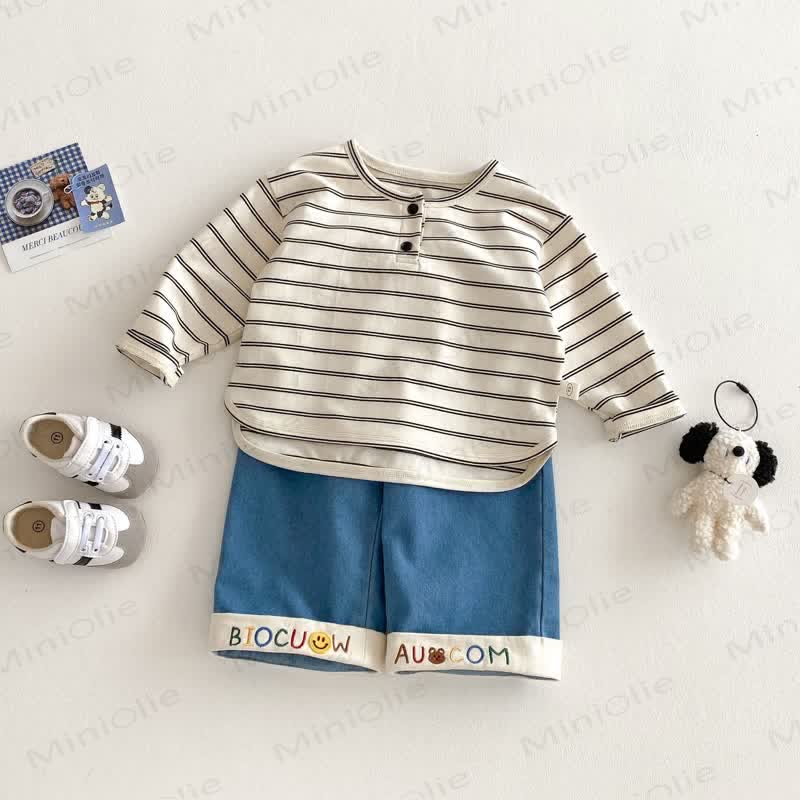 Baby Toddler Striped Henley T-Shirt - image 4