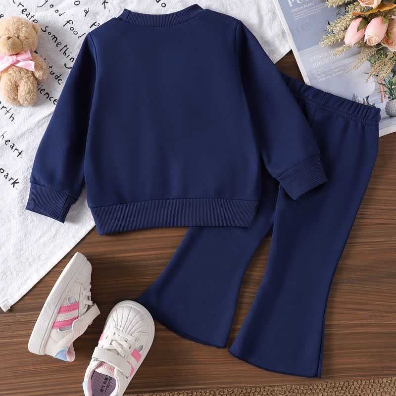 Baby Girls Bow Sweatshirt and Flare Pants 2-piece Set - image 4