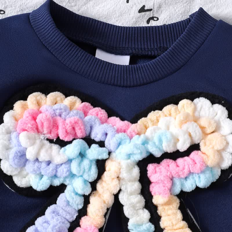Baby Girls Bow Sweatshirt and Flare Pants 2-piece Set - image 5