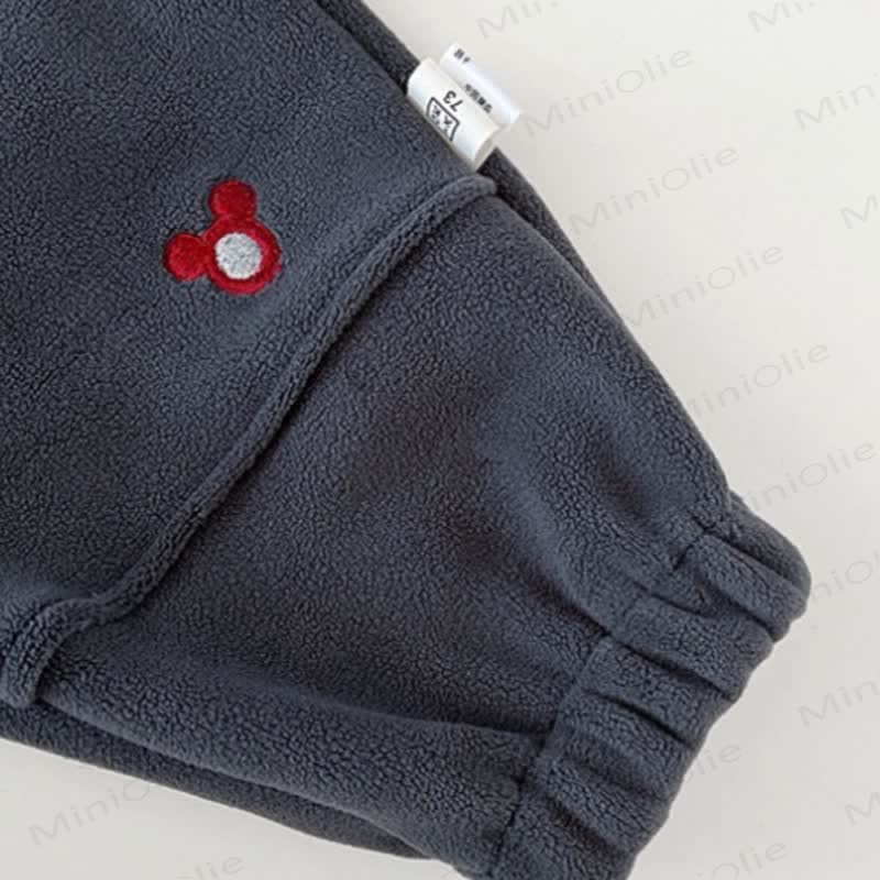 Baby Solid Color Cozy Fleece Half Placket and Jogger 2-piece Set - image 8