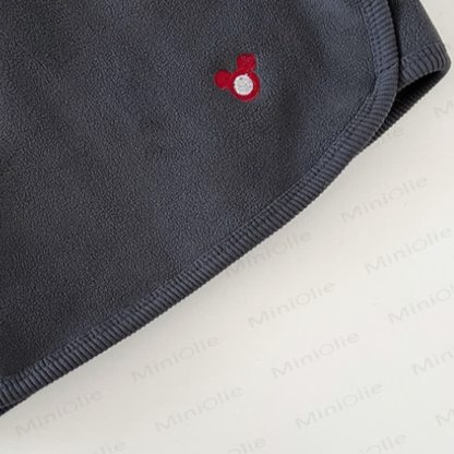 Baby Solid Color Cozy Fleece Half Placket and Jogger 2-piece Set - image 7
