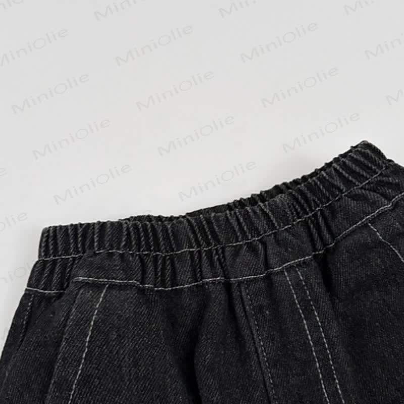Baby Toddler Boys Black Dinosaur Patch Denim Pants - image 2