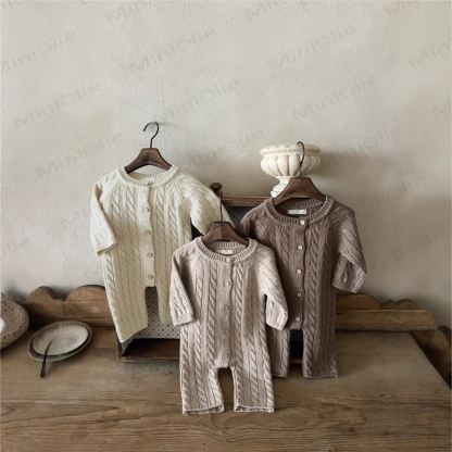 Baby Knit Button Front Romper Set - image 2