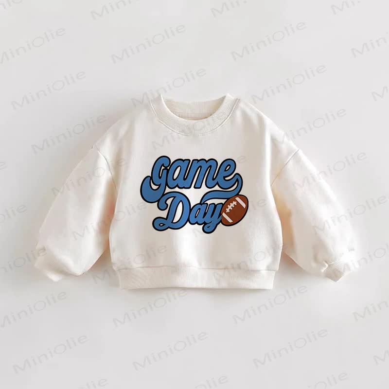 GAME DAY Baby Toddler Rugby Print Sweatshirt - Cream - 3-5T - image 1