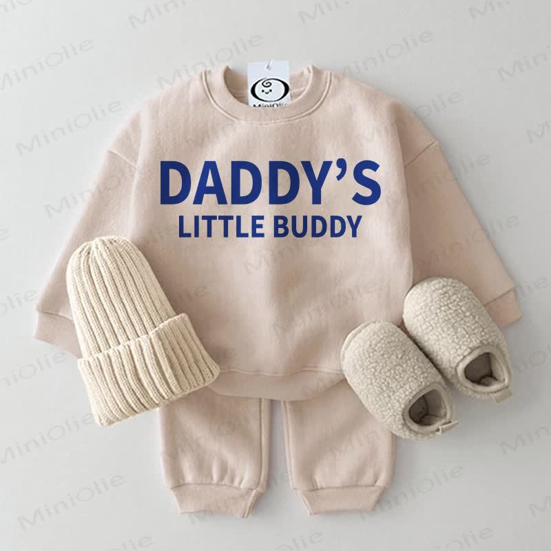 DADDY'S LITTLE BUDDY Baby Sweatshirt 2-piece Set - Beige - 2-3T - image 1