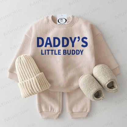 DADDY'S LITTLE BUDDY Baby Sweatshirt 2-piece Set - Beige - 2-3T - image 1