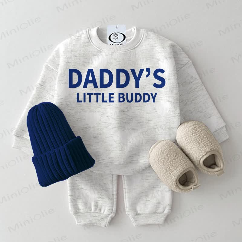 DADDY'S LITTLE BUDDY Baby Sweatshirt 2-piece Set - Light Grey - 2-3T - image 2