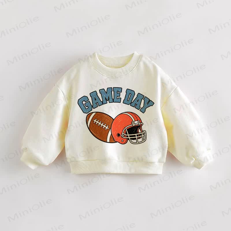 GAME DAY Baby Toddler Rugby Cream Sweatshirt - Cream - 3-5T - image 1