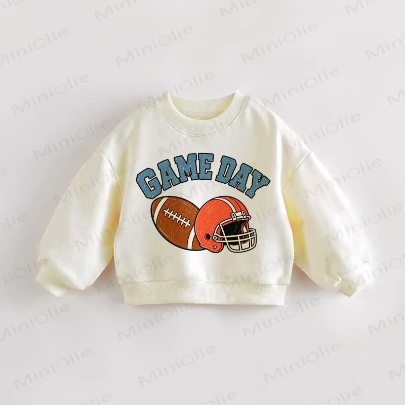 GAME DAY Baby Toddler Rugby Cream Sweatshirt - Cream - 3-5T - image 1