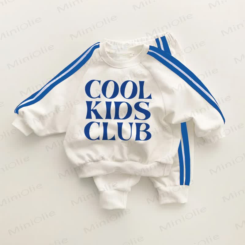 COOL KIDS CLUB Baby Blue Striped 2-piece Set - White&Blue - 3-5T - image 1