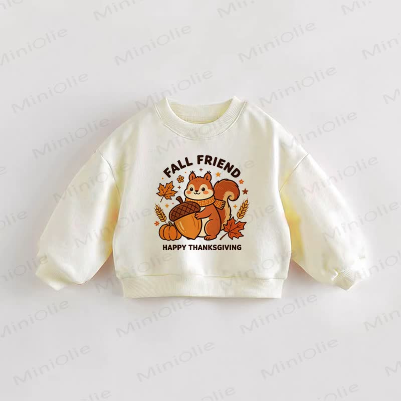 Baby Toddler Squirrel Cream Sweatshirt - Cream - 3-5T - image 1