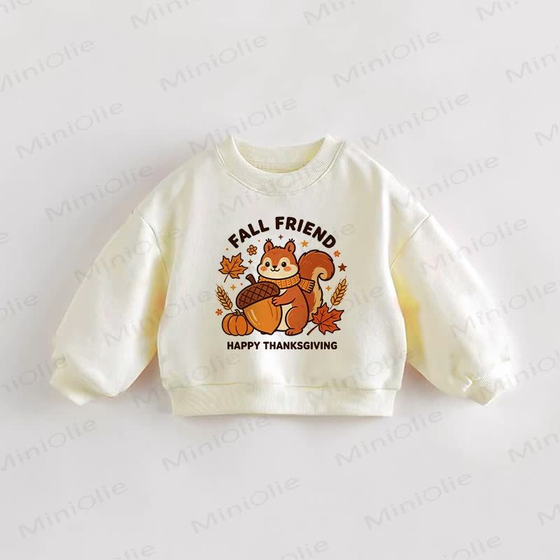 Baby Toddler Squirrel Cream Sweatshirt - Cream - 3-5T - image 1