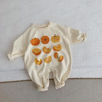 Baby Toddler Pumpkin Beige Romper - Beige - 2-3T - image 1
