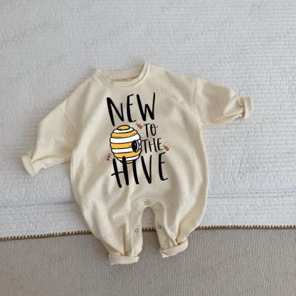 NEW TO THE HIVE Baby Toddler Bee Beige Romper - Beige - 2-3T - image 1