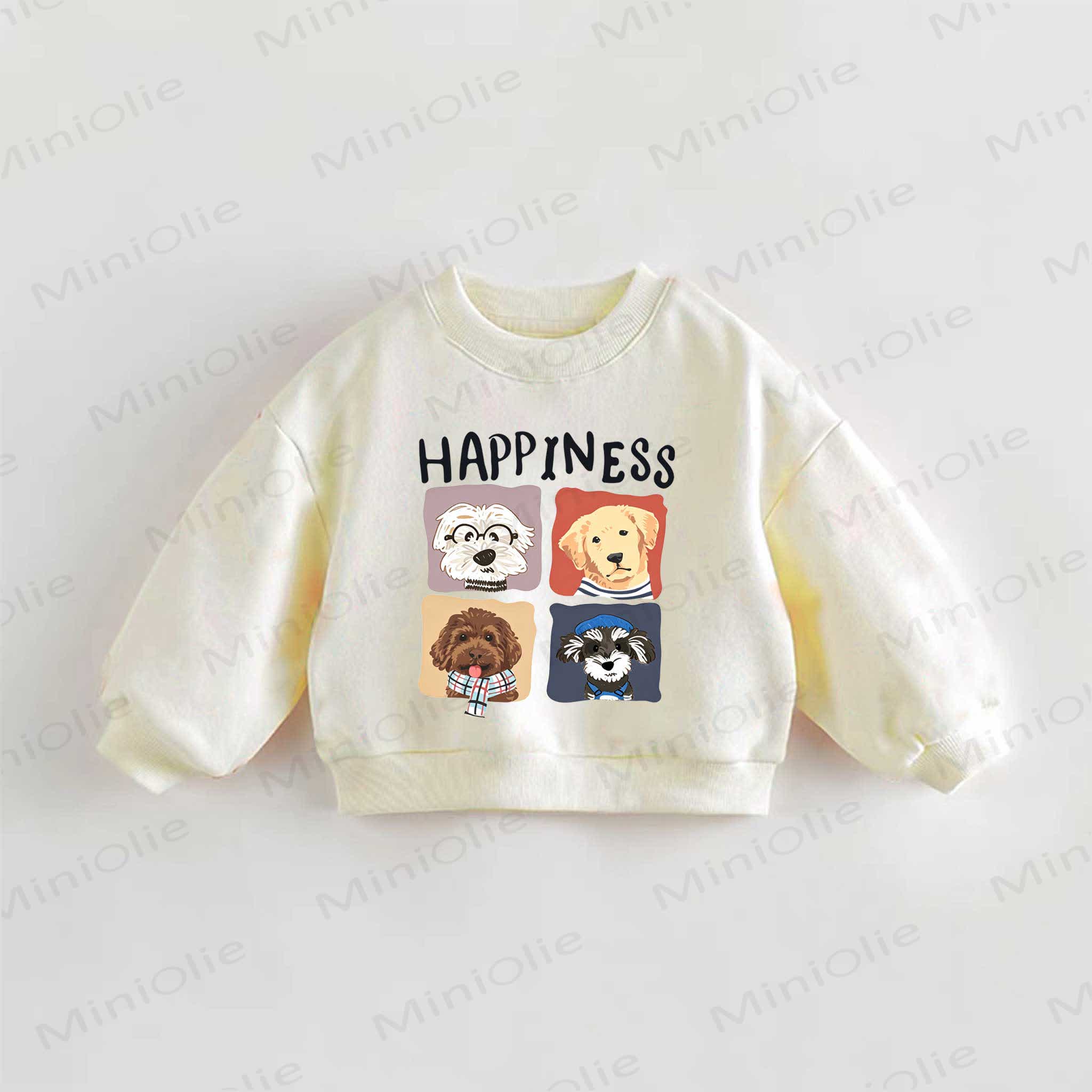HAPPINESS Baby Toddler Cream Sweatshirt - Cream - 3-5T - image 1