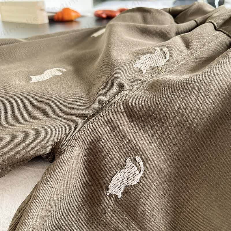 Toddler Boy Embroidered Cat Blazer Shirt Tie Pants 3-piece Set - image 15
