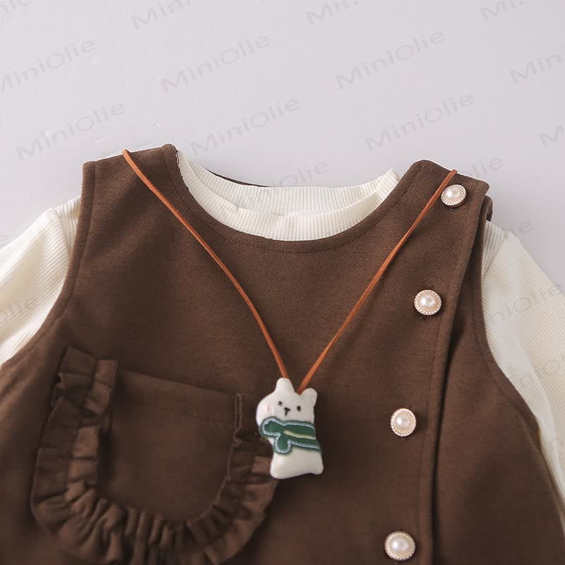 Baby Toddler Girl Bunny Charm Vest 3-piece Set - image 5