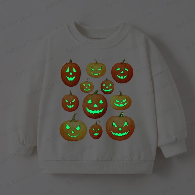 Baby Toddler Pumpkin Print White Sweatshirt - image 2