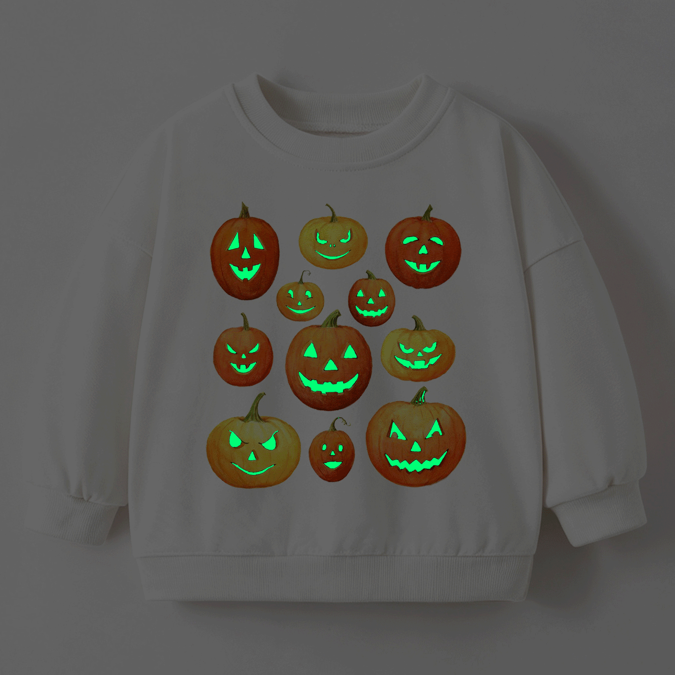 Baby Toddler Pumpkin Print White Sweatshirt - White - 2-3T - image 1