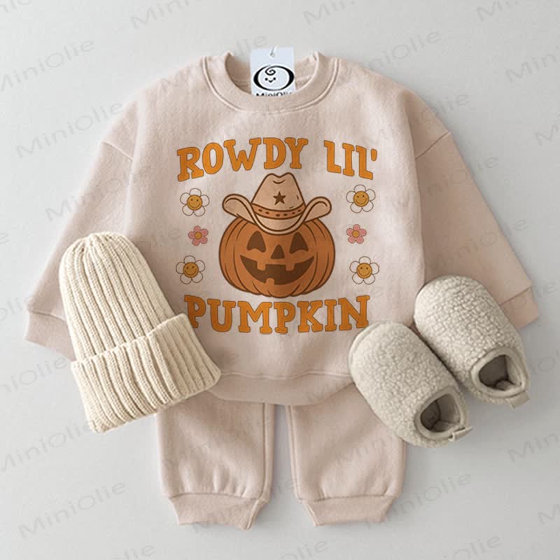 ROWDY LIL' PUMPKIN Baby 2-piece Beige Set - Beige - 2-3T - image 1
