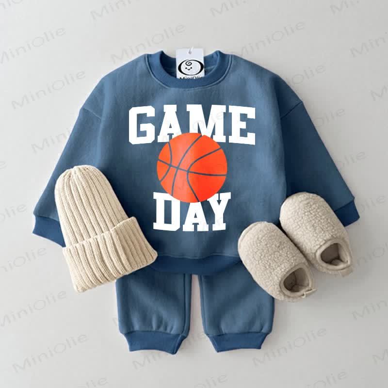 GAME DAY Baby Basketball Sweatshirt 2-piece Blue Set - Blue - 2-3T - image 1