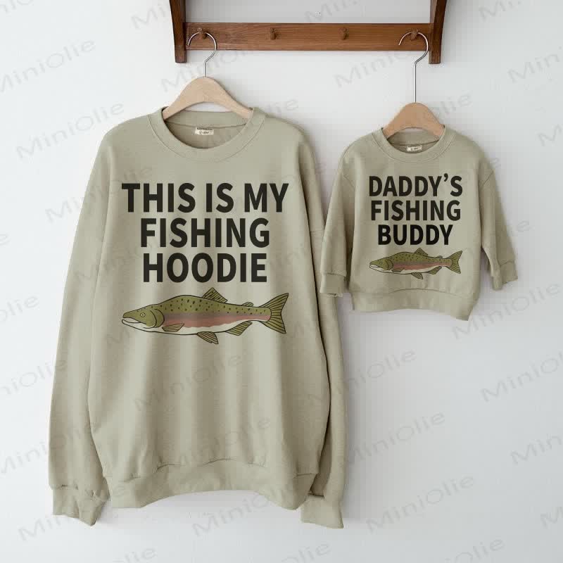 THIS IS MY FISHING HOODOE Grey Green Family Sweatshirt  - Grey Green - XL - image 1