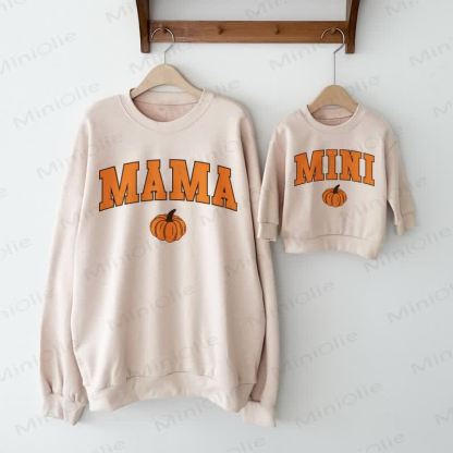 MAMA/MINI Pumpkin Grey Family Sweatshirt  - image 2