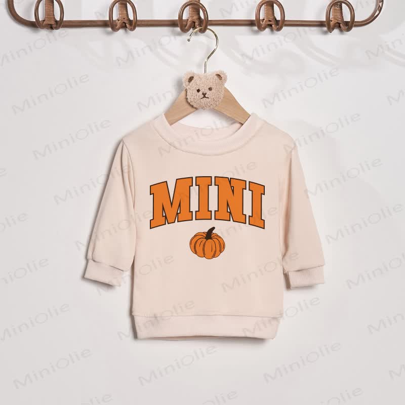 MAMA/MINI Pumpkin Grey Family Sweatshirt  - Beige - 2-3T - image 4