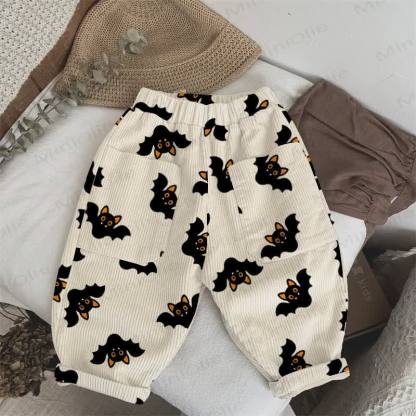 Baby Toddler White Bat Corduroy Pants - White - 5-7T - image 1