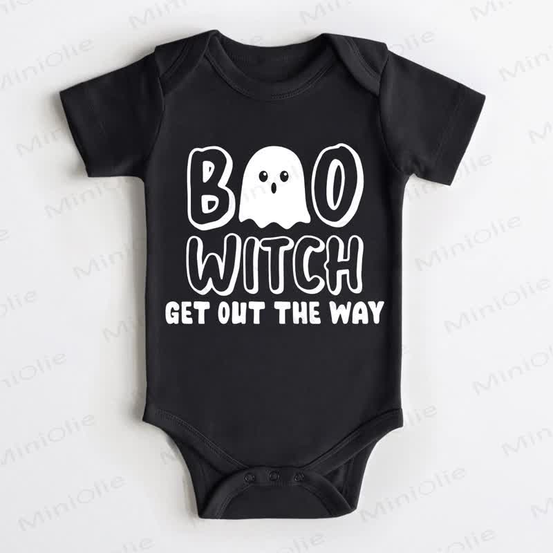 BOO WITCH GET OUT THE WAY Baby Black Bodysuit - Black - 18-24M - image 1