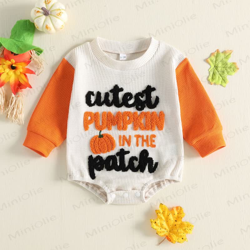 CUTEST PUMPKIN Baby Waffle Bodysuit - Cutest Pumpkin in the Patch - 12-18M - image 13