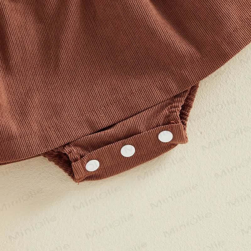 Baby Pumpkin Turky Corduroy Suspender Bodysuit with Headband - image 7