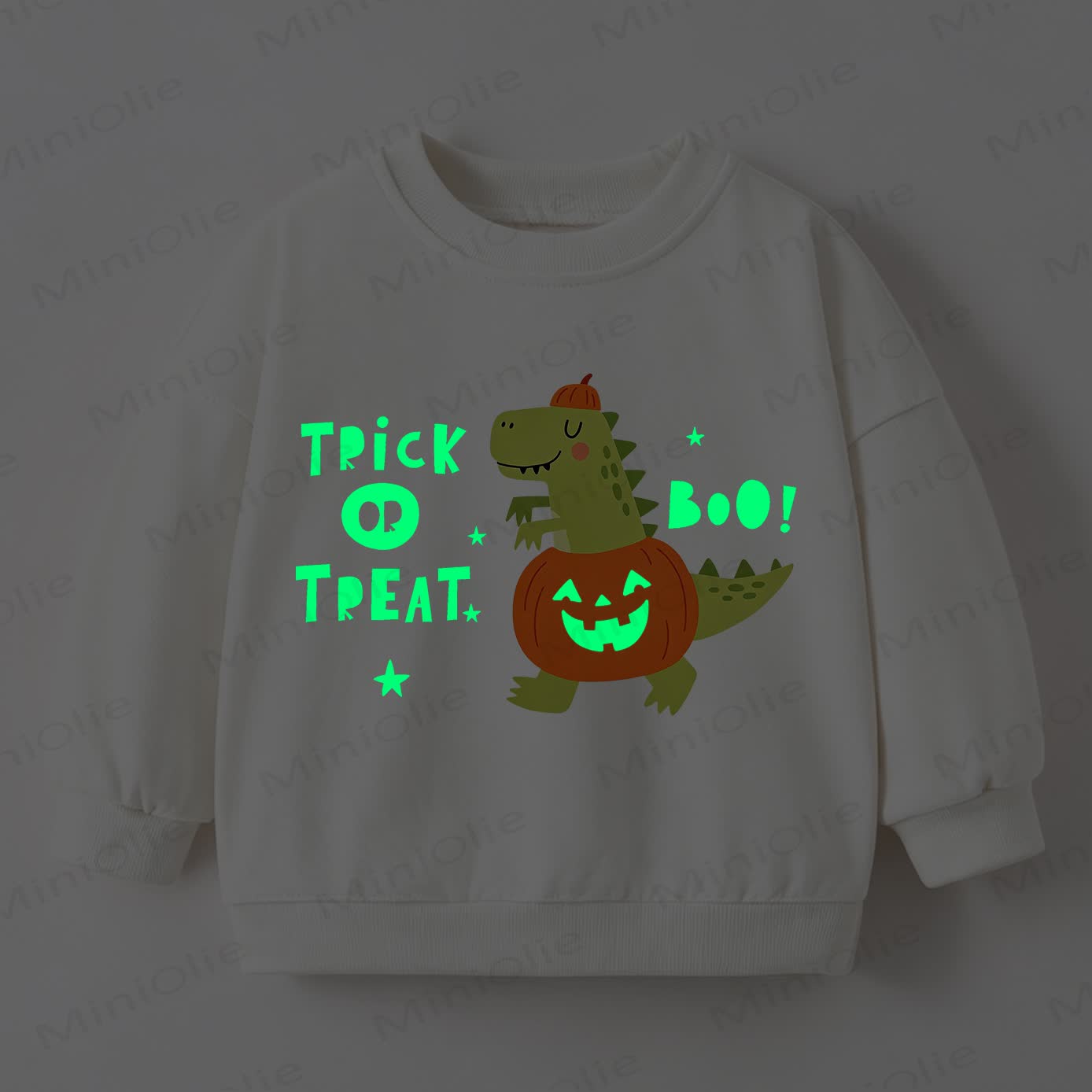 Baby Toddler Halloween Pumpkin Glow-in-the-dark Print Cotton Sweatshirt - image 3