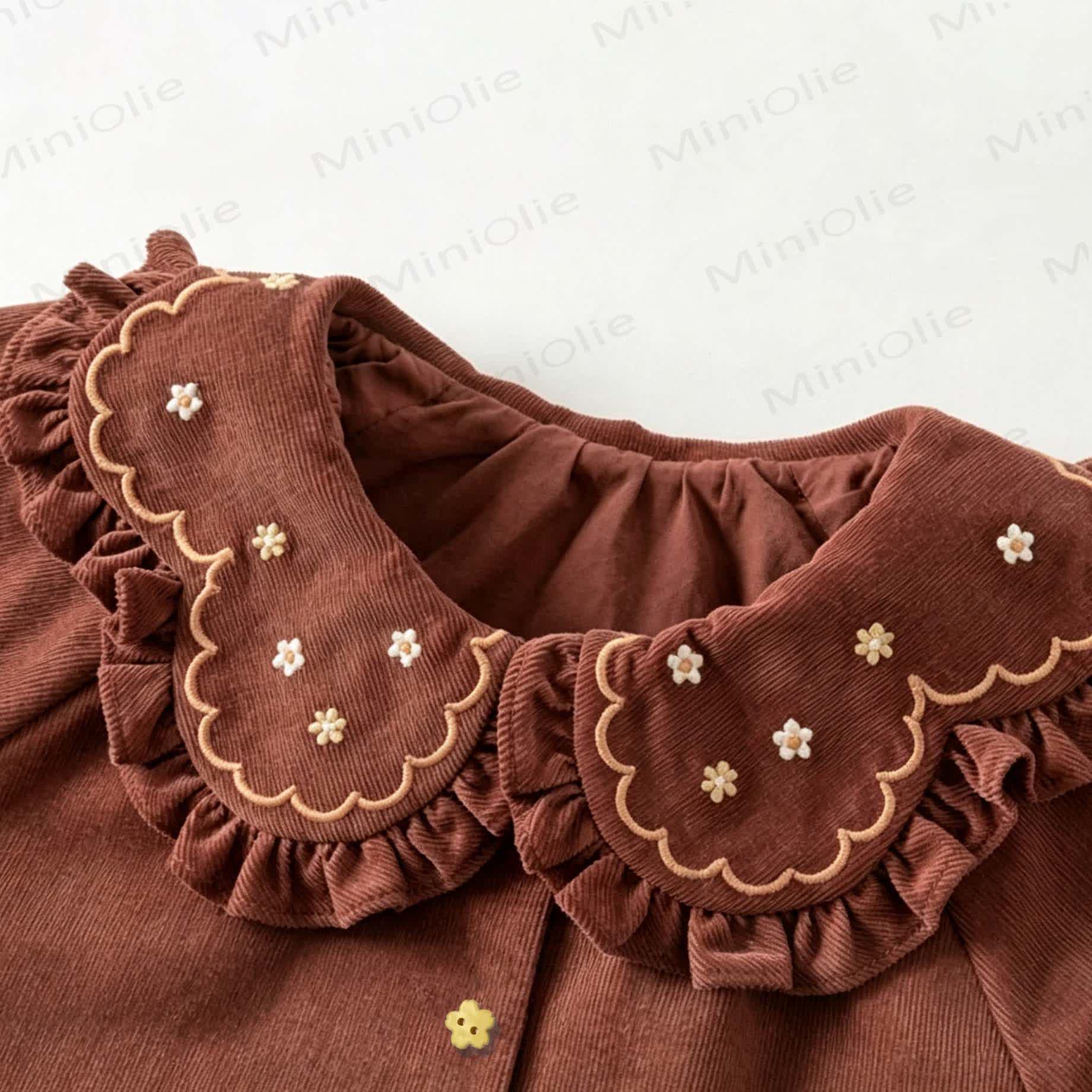 Baby Girls Floral Embroidery Ruffle Long Sleeve Sweatshirt - image 3