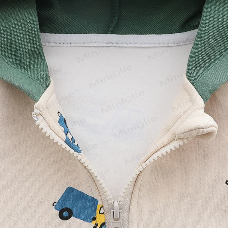 Toddler Baby Boy Car Print Hooded Jacket and Denim 3-piece Set - image 7