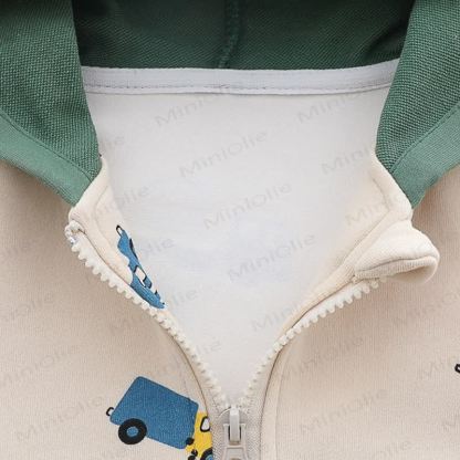 Toddler Baby Boy Car Print Hooded Jacket and Denim 3-piece Set - image 7