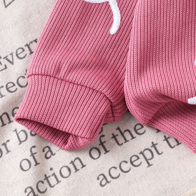 Baby Toddler Girl Pink Bow Print Sweatshirt and Pants 2-piece Set - image 4