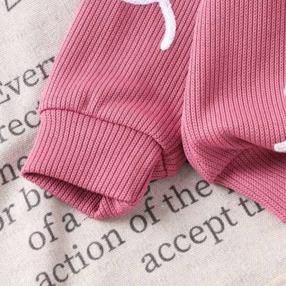Baby Toddler Girl Pink Bow Print Sweatshirt and Pants 2-piece Set - image 4