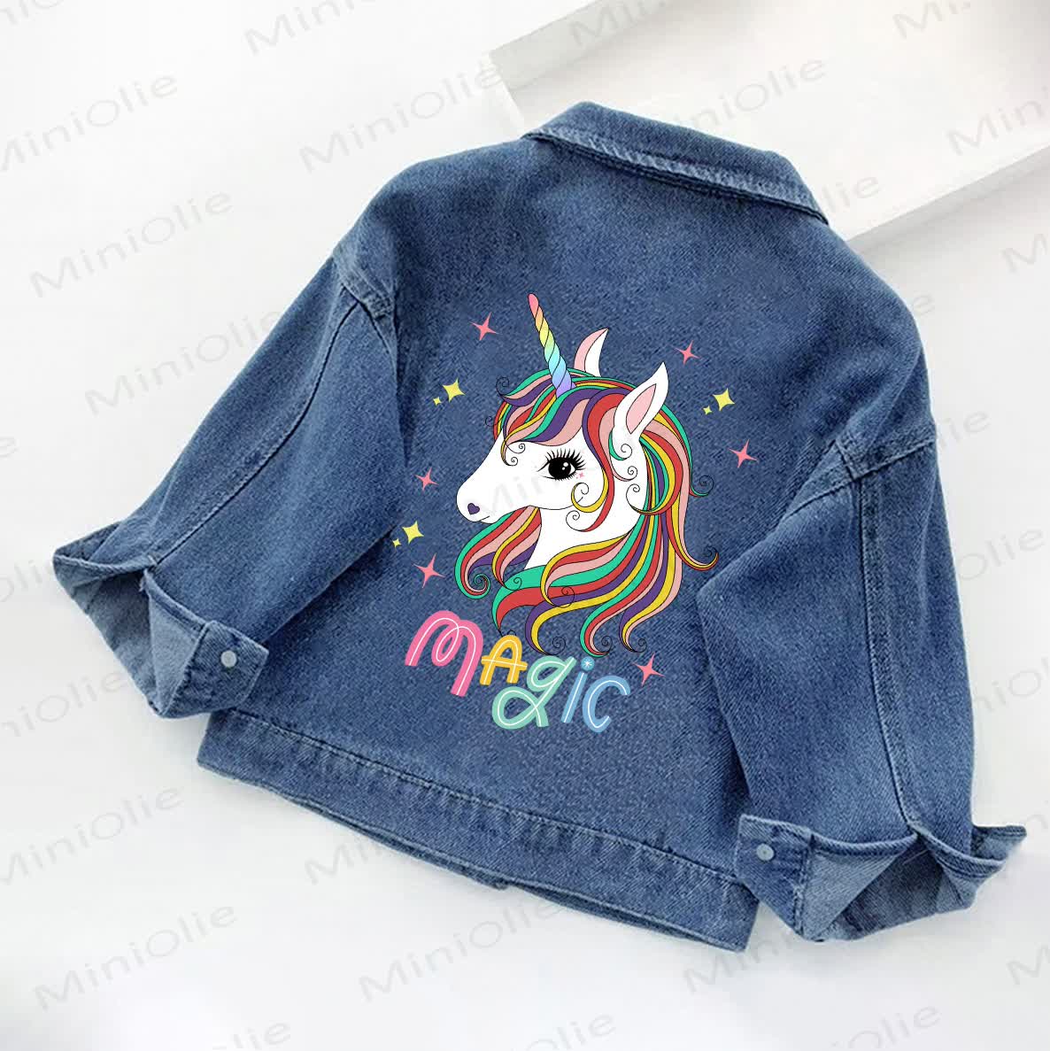 MAGIC Toddler Kid Unicorn Print Denim Jacket - image 2