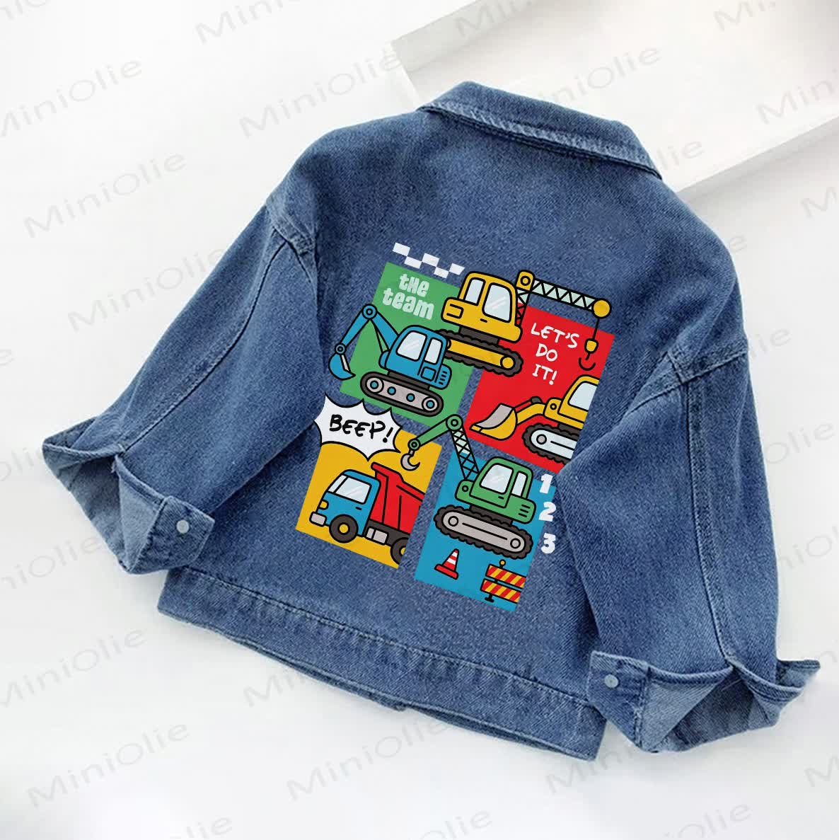 THE TEAM LET'S DO IT! BEEP! Toddler Kid Vehicle Print Denim Jacket - image 2