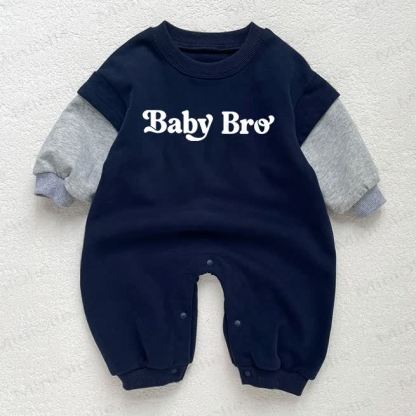 BABY BRO Baby Toddler Dark Blue Color Block Romper - Dark Blue - 18-24M - image 1