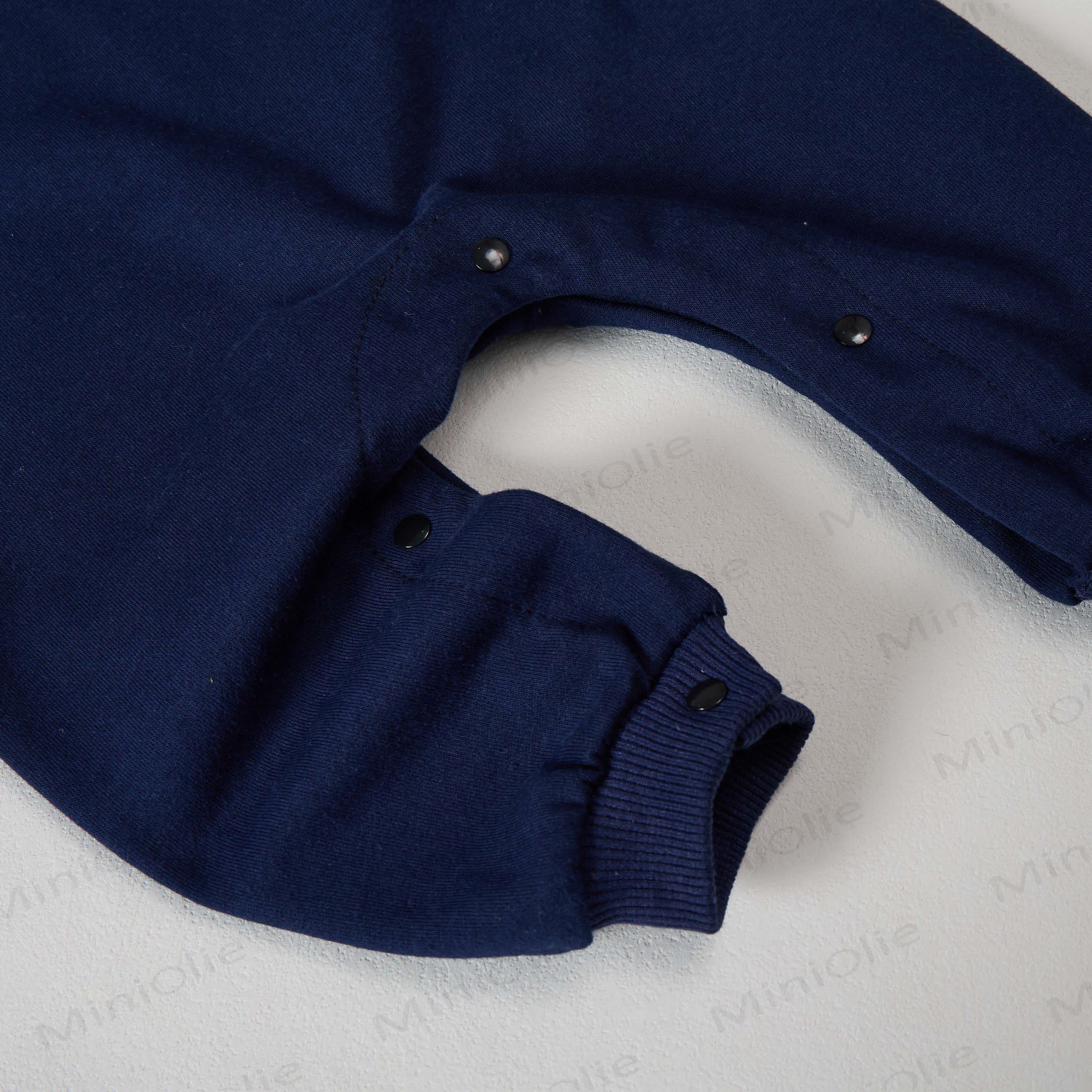 KEEP ON MOVING Baby Toddler Vehicle Print Dark Blue Color Block Romper - image 4