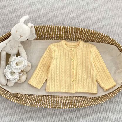 Baby Knit Button Front Cardigan - Yellow - 4-5T - image 3