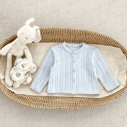 Baby Knit Button Front Cardigan - Blue - 4-5T - image 4