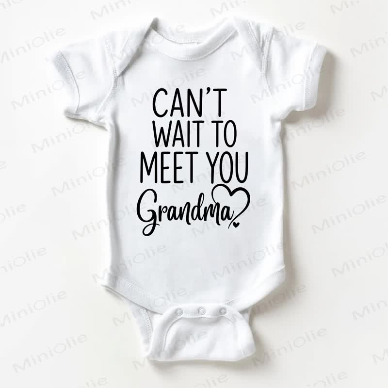 CAN'T WAIT TO MEET YOU GRANDMA Baby White Bodysuit - White - 18-24M - image 1